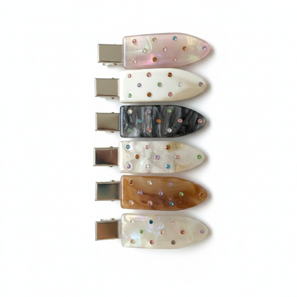 Sparkling Acetate Non-Marking Hair Clip